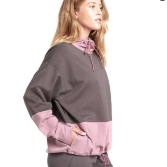 Athleta Hermosa Two-Tone Mock Neck Pullover - Picture 1 of 7